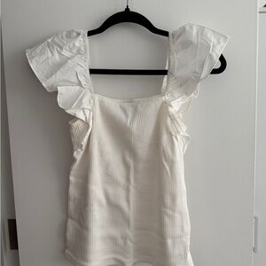 Elegant White Ruffle Sleeve Top | A New Day